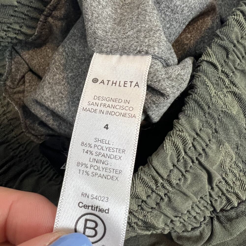 Athleta Pants Womens 4 Green Camo Brooklyn Textured Lined Jogger Athleisure - Picture 8 of 12